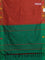 Arani semi silk saree rust shade and green with thread woven buttas and thread woven butta border