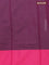 Arani semi silk saree wine shade and pink with allover copper zari weaves and zari checked border
