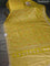 Banarasi silk saree lime yellow with allover zari woven brocade weaves and zaridosi gotapatti work border