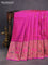 Banarasi dupion silk saree magenta pink with zari woven buttas and floral design paithani style border