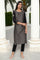 Black Metallic Embroidery Cotton Blend Straight Kurta and Slim Pant Set