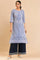 Blue Pure Cotton Straight Kurta and Parallel Pant Set