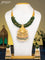 Antique guttapusalu necklace ruby stones with ram darbar pendant and green beads hanging