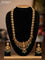 Antique haaram lakshmi design with jadau stones and green beads hanging