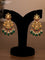 Antique haaram lakshmi design with jadau stones and green beads hanging