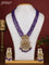 Beaded triple violet necklace tiruapti balaji pendant with cz stones and pearl & beads hanging in victorian finish