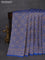 Banarasi crepe saree cs blue with allover thread & zari woven brocade weaves and woven border