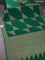 Banarasi crepe saree green with allover thread & zari geometric weaves and woven border