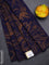 Banarasi semi matka saree dark blue with allover thread weaves in borderless style