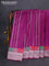 Banarasi semi katan silk saree purple with allover zari weaves and rich zari woven border