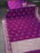 Banarasi semi katan silk saree purple with zari woven buttas and rich zari woven border