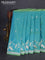 Banarasi semi katan silk saree dual shade of teal bluish green with allover zari woven buttas and rich zari woven border