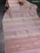 Banarasi tissue semi silk saree peach pink and beige with zari weaves & floral buttas and silver zari woven butta border