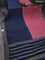 Banarasi semi crepe saree pastel pink and peacock blue with half & half style and zari woven border