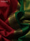 10 yards silk saree maroon and green with plain body and temple design zari woven border