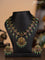Antique necklace lakshmi pendant  with kemp stones and green beads hanging