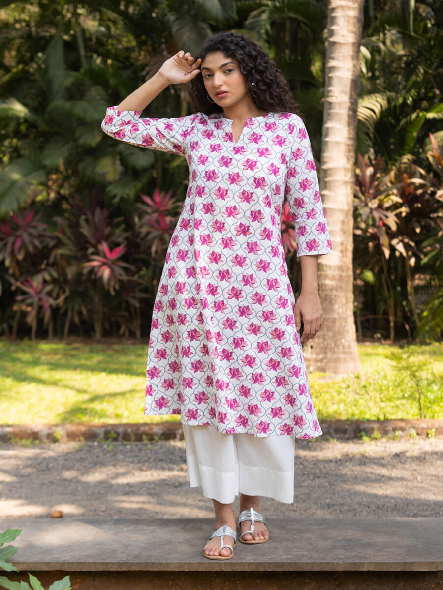 Nalini Block Printed Cotton Kurta