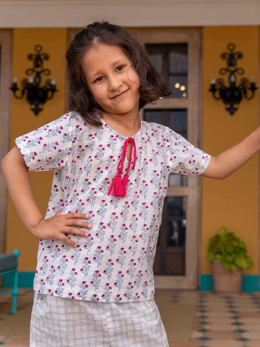 Spring Bloom Organic Cotton Block Printed Top