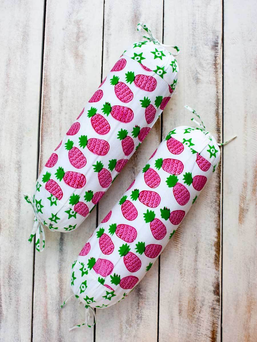 Gulaabi Ananas Organic Cotton Infant Bolster - Set of 2