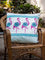 Flamingo Block Printed Cotton Cushion Cover - 24 Inch