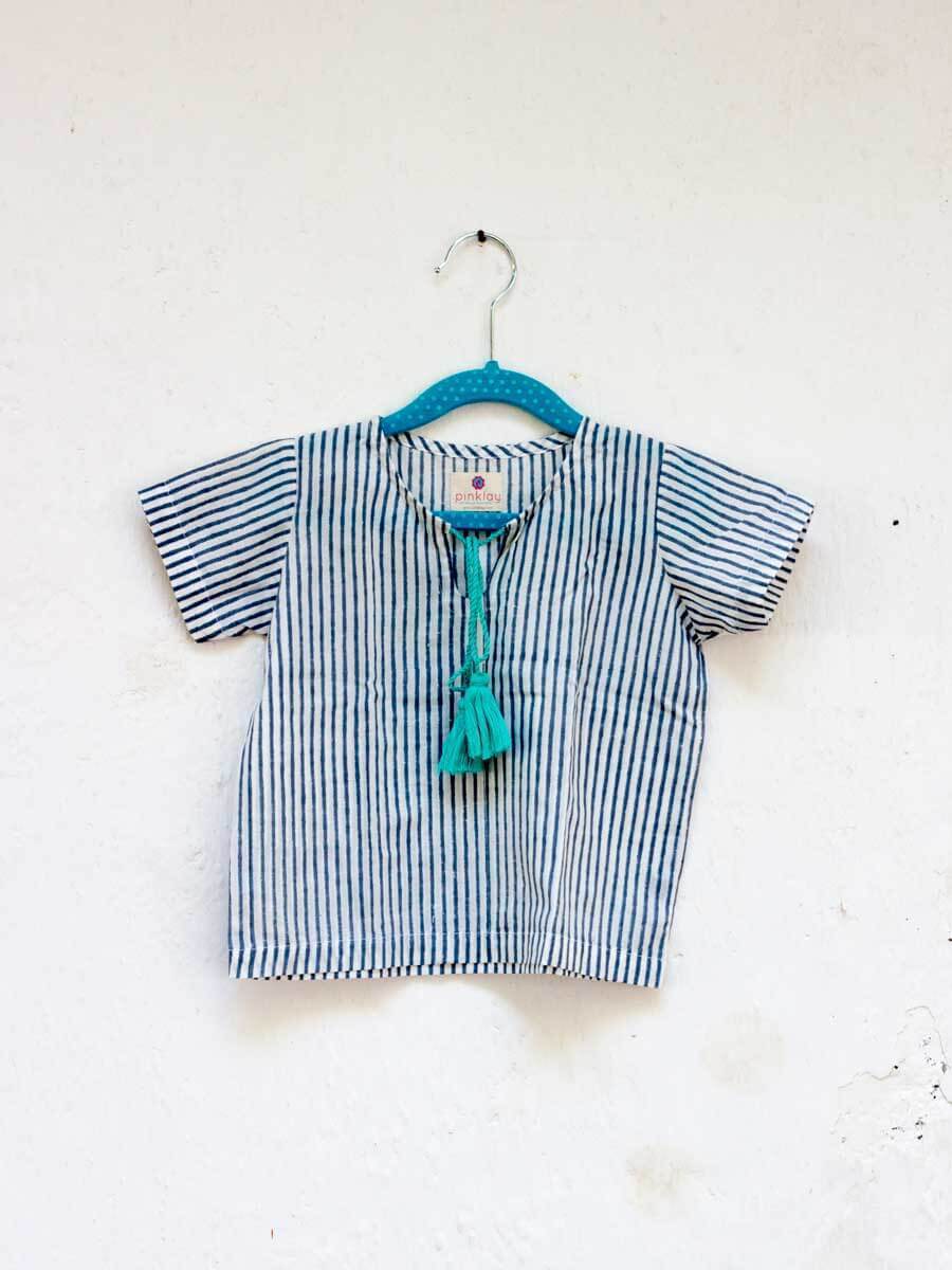 Zebra Stripes Organic Cotton Block Printed Top