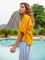 Set of 2 - Mustard Cotton Slub Short Top & Lantern Pants Set