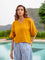 Set of 2 - Mustard Cotton Slub Short Top & Lantern Pants Set