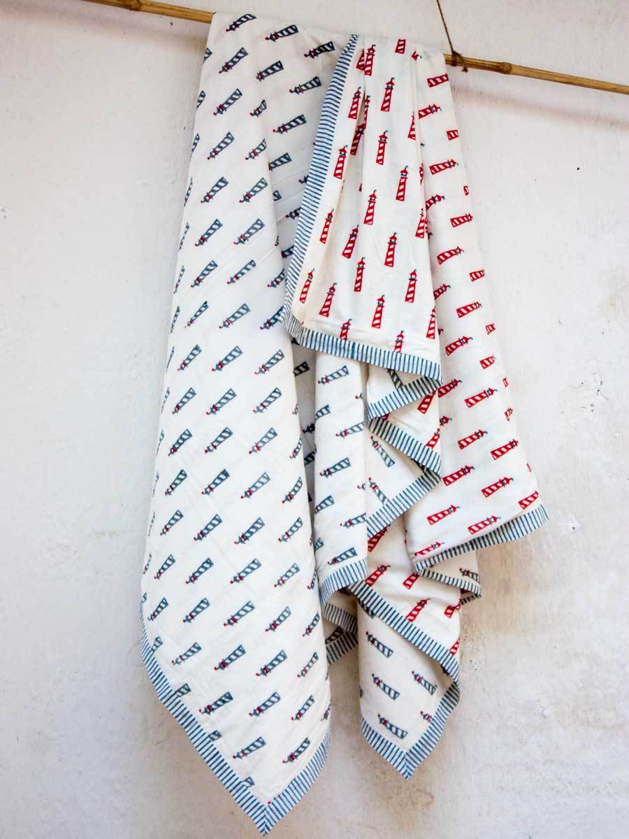 Red Lighthouse Organic Cotton Dohar