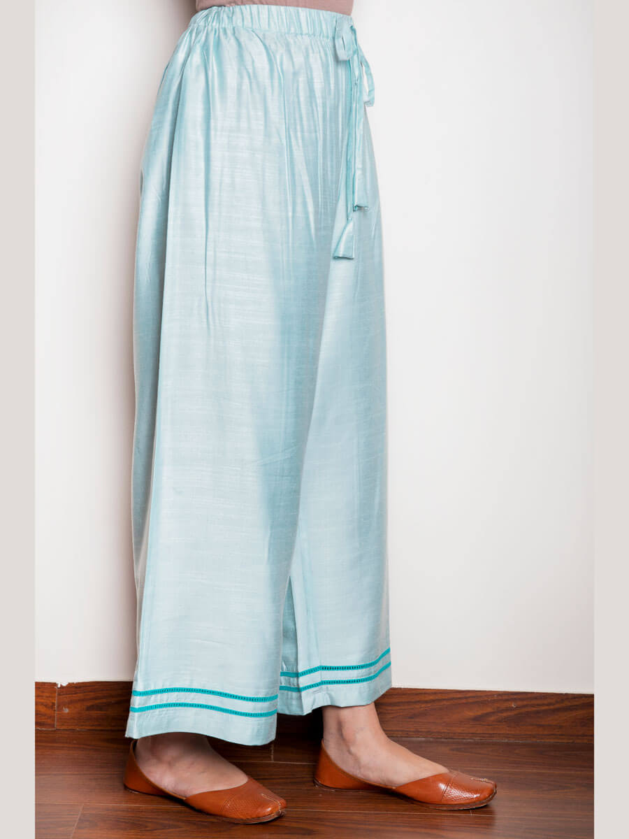 Blue Sky Modal Silk Palazzo Pants