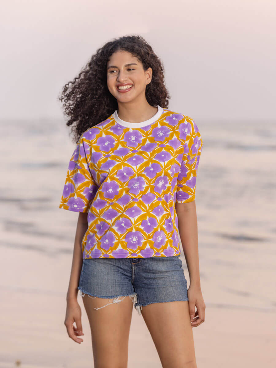 Advaya Hand Block Printed T-shirt