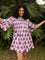 Tara Block Printed Cotton Pintuck Dress