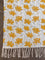Mustard Lotus Block Printed Cotton Dhurrie Rug