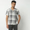 Camp Collar Half Sleeve Checkered Mood Shirt