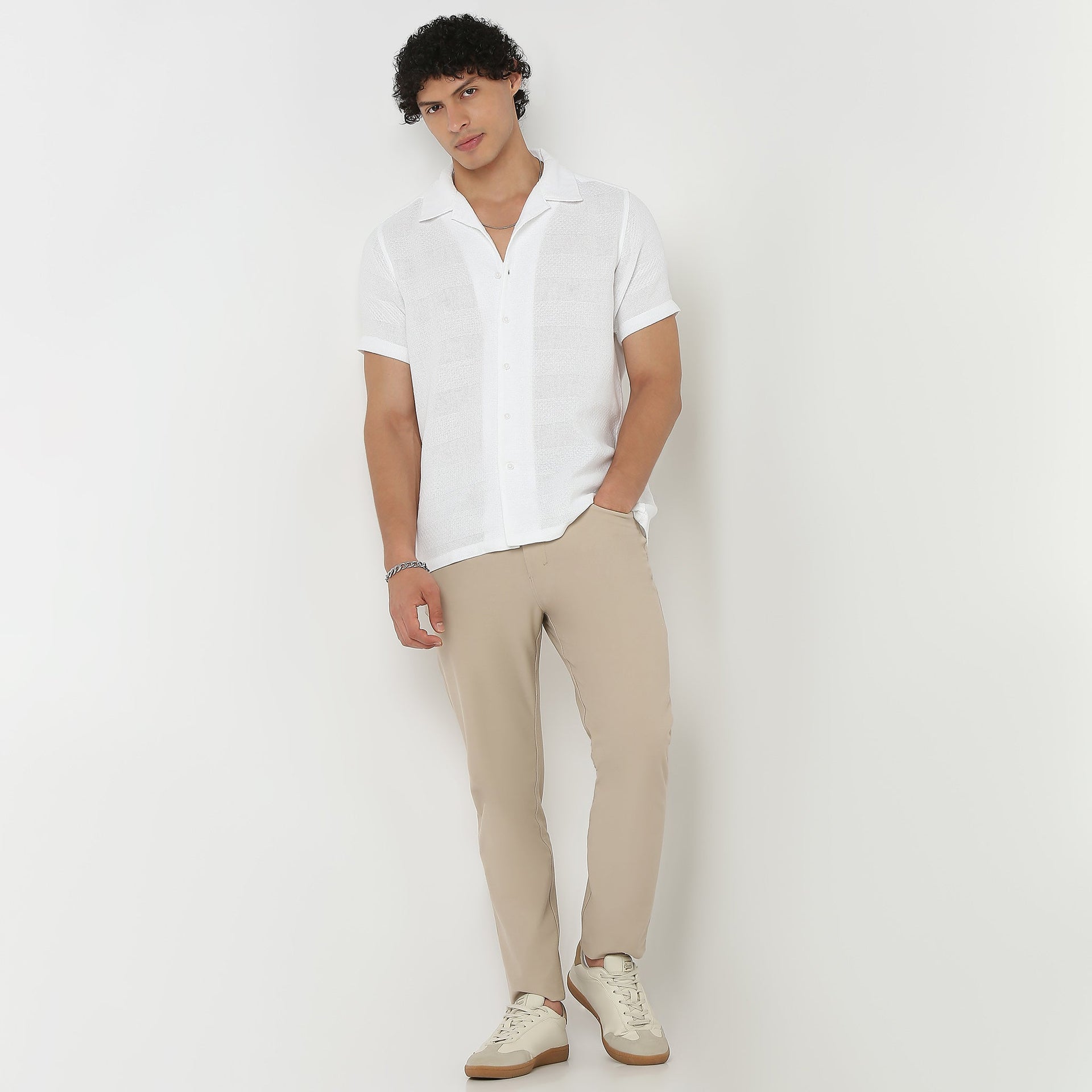 Camp Collar Half Sleeve Structured Bae Shirt