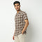 Camp Collar Half Sleeve Checkered Mood Shirt