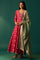 Pink Embroidered Chanderi Jaquard Zari Anarkali Kurta with Churidar and Dupatta Set