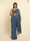 Suta Blue Solid Zari Saree