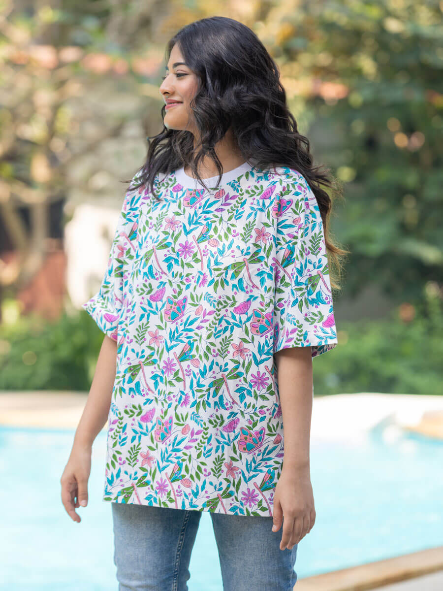 Atman Hand Block Printed Comfort Fit T-shirt