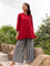 Red Viscose Slub Shirt