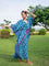 Siyahi Indigo Hand Printed Cotton Kaftan