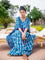 Siyahi Indigo Hand Printed Cotton Kaftan