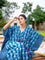 Siyahi Indigo Hand Printed Cotton Kaftan