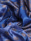 Banarasi tussar silk saree blue with woven buttas & floral digital prints and piping border