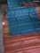 Banarasi tussar silk saree peacock blue and rust shade with thread & zari buttas and banarasi style border