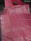 Banarasi silk saree pink with allover silver zari woven brocade weaves and silver zari woven border