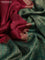 Banarasi raw silk saree maroon and green with plain body and long zari woven border