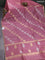 Banarasi organza silk saree pastel pink with silver & gold zari weaves and zari woven piping border