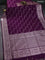 Banarasi semi katan saree deep purple with allover zari weaves and woven border