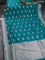 Banarasi semi katan saree teal green with zari woven buttas and zari woven border
