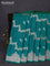 Banarasi semi katan saree teal green with silver & gold zari weaves and zari woven border